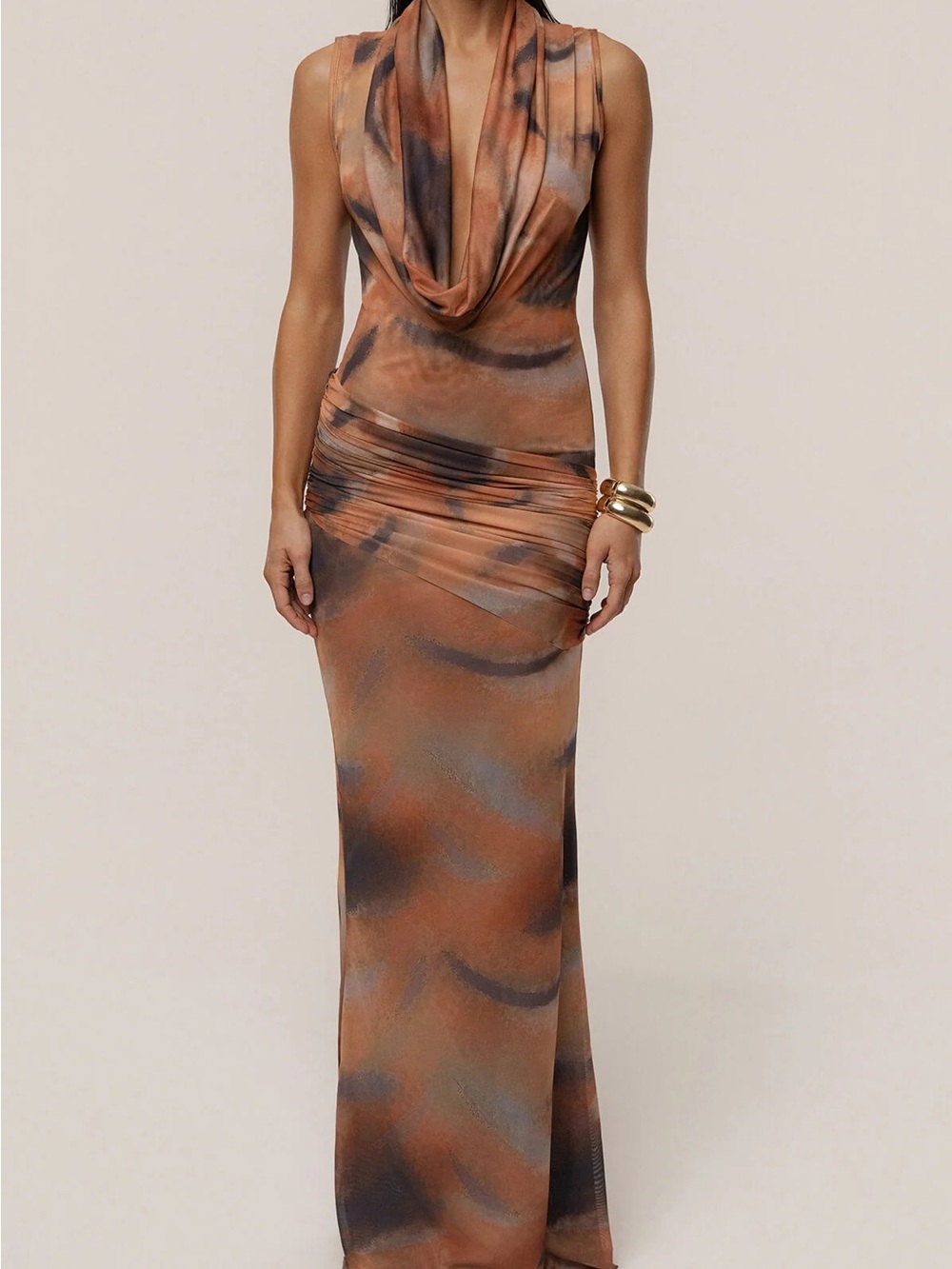 NWT JLUXLABEL Tan Josephine Maxi Dress